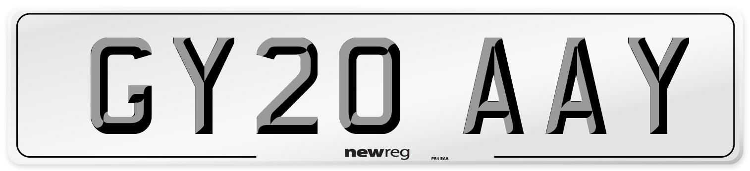 GY20 AAY Number Plate from New Reg